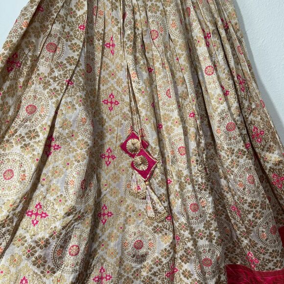 Handmade Maxi Skirt Womens 13 Large Pink‎ Gypsy Embroidered Festival - Picture 3 of 6